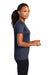 Port & Company LPC380 Womens Dry Zone Performance Moisture Wicking Short Sleeve Crewneck T-Shirt Deep Navy Blue Model Side