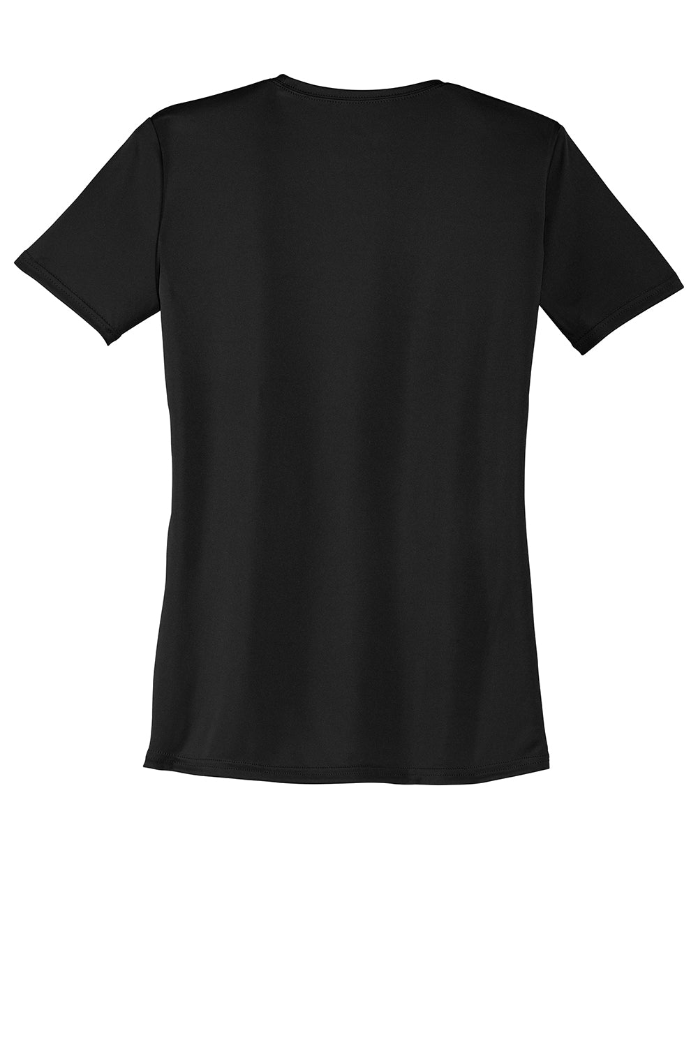 Port & Company LPC380 Womens Dry Zone Performance Moisture Wicking Short Sleeve Crewneck T-Shirt Jet Black Flat Back