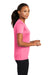 Port & Company LPC380 Womens Dry Zone Performance Moisture Wicking Short Sleeve Crewneck T-Shirt Neon Pink Model Side