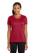 Port & Company LPC380 Womens Dry Zone Performance Moisture Wicking Short Sleeve Crewneck T-Shirt Red Model Front