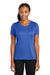 Port & Company LPC380 Womens Dry Zone Performance Moisture Wicking Short Sleeve Crewneck T-Shirt Royal Blue Model Front