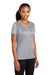 Port & Company LPC380 Womens Dry Zone Performance Moisture Wicking Short Sleeve Crewneck T-Shirt Silver Grey Model 3q