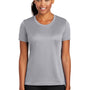 Port & Company Womens Dry Zone Performance Moisture Wicking Short Sleeve Crewneck T-Shirt - Silver Grey