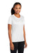 Port & Company LPC380 Womens Dry Zone Performance Moisture Wicking Short Sleeve Crewneck T-Shirt White Model 3q