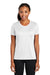 Port & Company LPC380 Womens Dry Zone Performance Moisture Wicking Short Sleeve Crewneck T-Shirt White Model Front