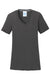 Port & Company LPC381V Womens Dry Zone Performance Moisture Wicking Short Sleeve V-Neck T-Shirt Charcoal Grey Flat Front