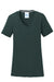 Port & Company LPC381V Womens Dry Zone Performance Moisture Wicking Short Sleeve V-Neck T-Shirt Dark Green Flat Front