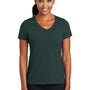 Port & Company Womens Dry Zone Performance Moisture Wicking Short Sleeve V-Neck T-Shirt - Dark Green