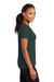 Port & Company LPC381V Womens Dry Zone Performance Moisture Wicking Short Sleeve V-Neck T-Shirt Dark Green Model Side