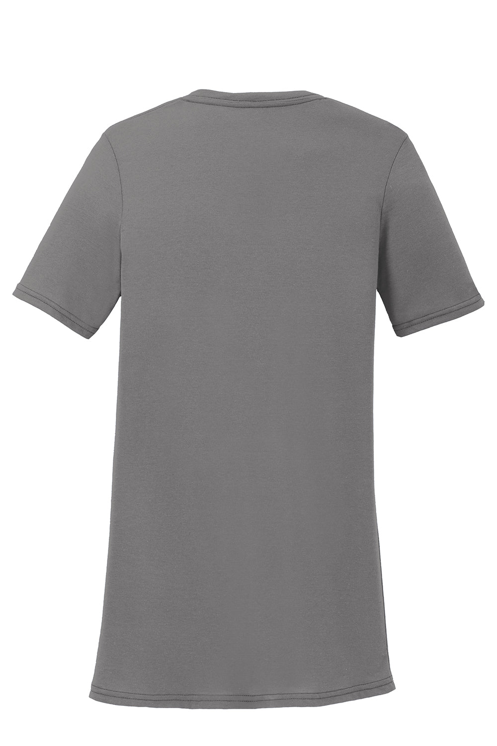 Port & Company LPC381V Womens Dry Zone Performance Moisture Wicking Short Sleeve V-Neck T-Shirt Medium Grey Flat Back