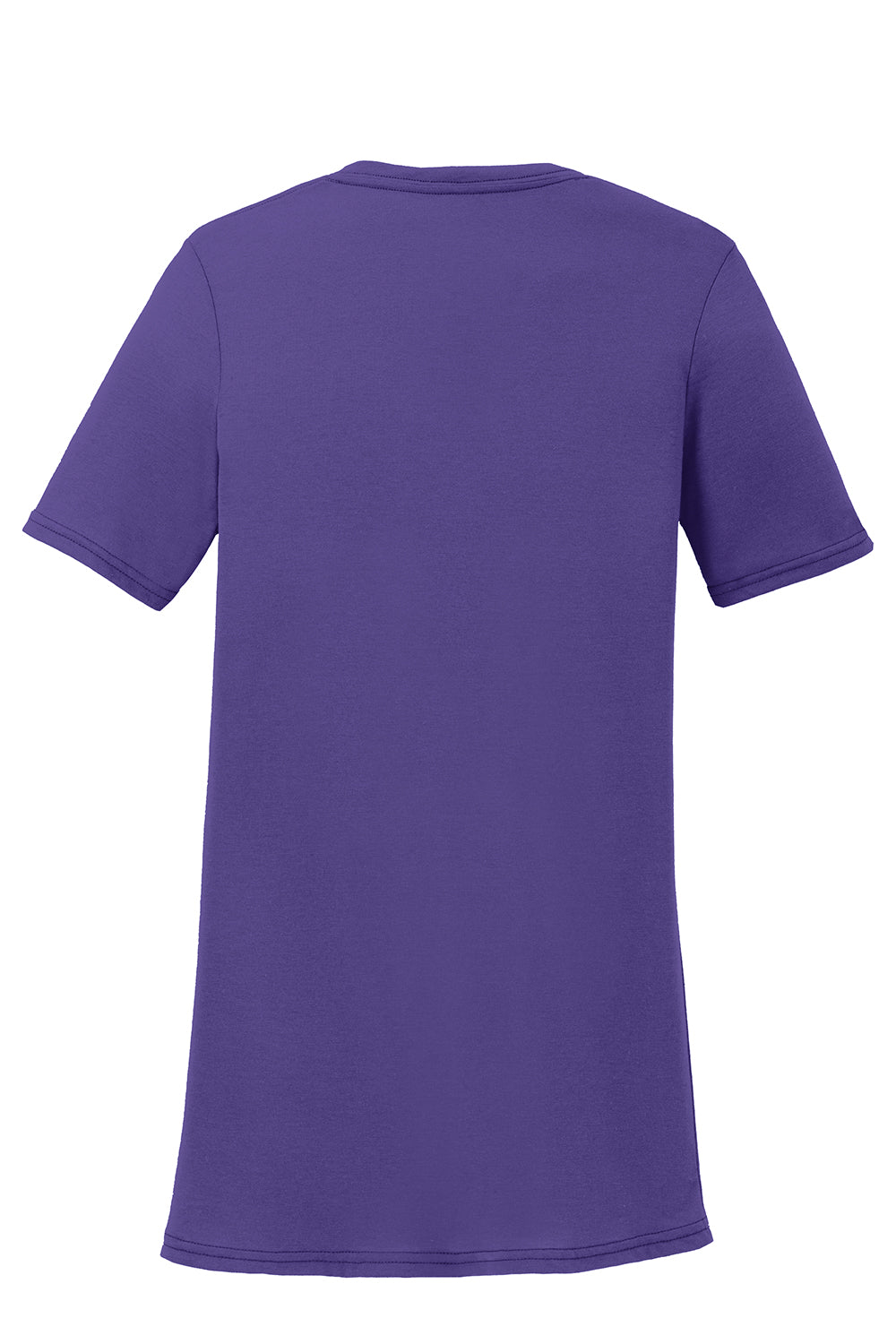 Port & Company LPC381V Womens Dry Zone Performance Moisture Wicking Short Sleeve V-Neck T-Shirt Purple Flat Back