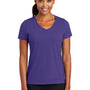 Port & Company Womens Dry Zone Performance Moisture Wicking Short Sleeve V-Neck T-Shirt - Purple