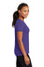 Port & Company LPC381V Womens Dry Zone Performance Moisture Wicking Short Sleeve V-Neck T-Shirt Purple Model Side