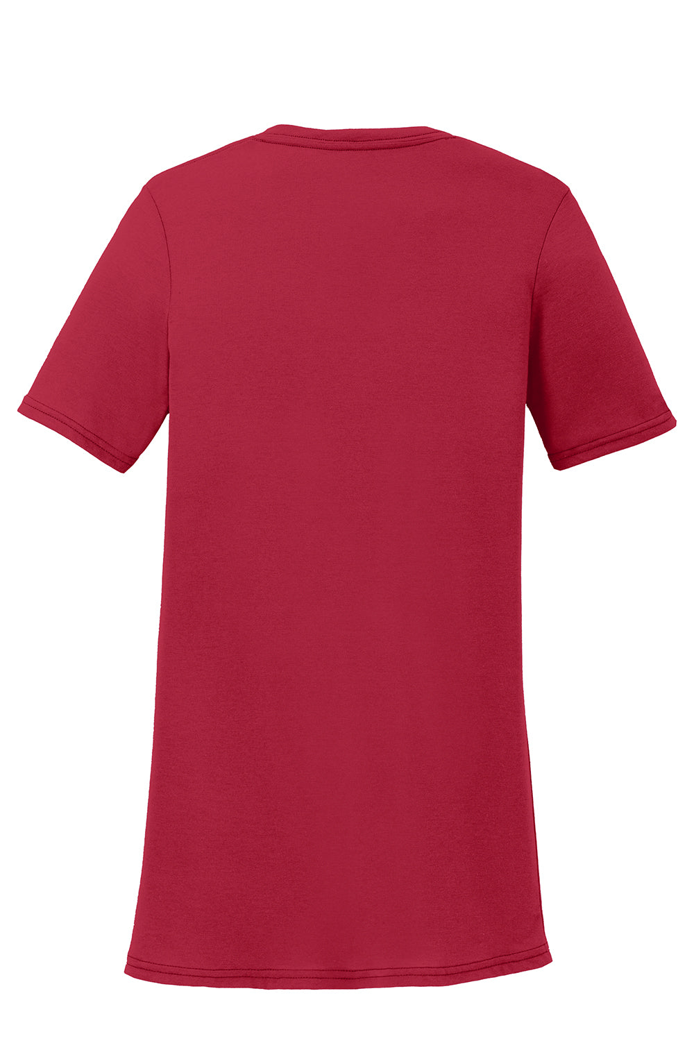 Port & Company LPC381V Womens Dry Zone Performance Moisture Wicking Short Sleeve V-Neck T-Shirt Red Flat Back