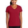 Port & Company Womens Dry Zone Performance Moisture Wicking Short Sleeve V-Neck T-Shirt - Red