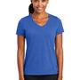 Port & Company Womens Dry Zone Performance Moisture Wicking Short Sleeve V-Neck T-Shirt - Royal Blue