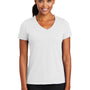 Port & Company Womens Dry Zone Performance Moisture Wicking Short Sleeve V-Neck T-Shirt - White