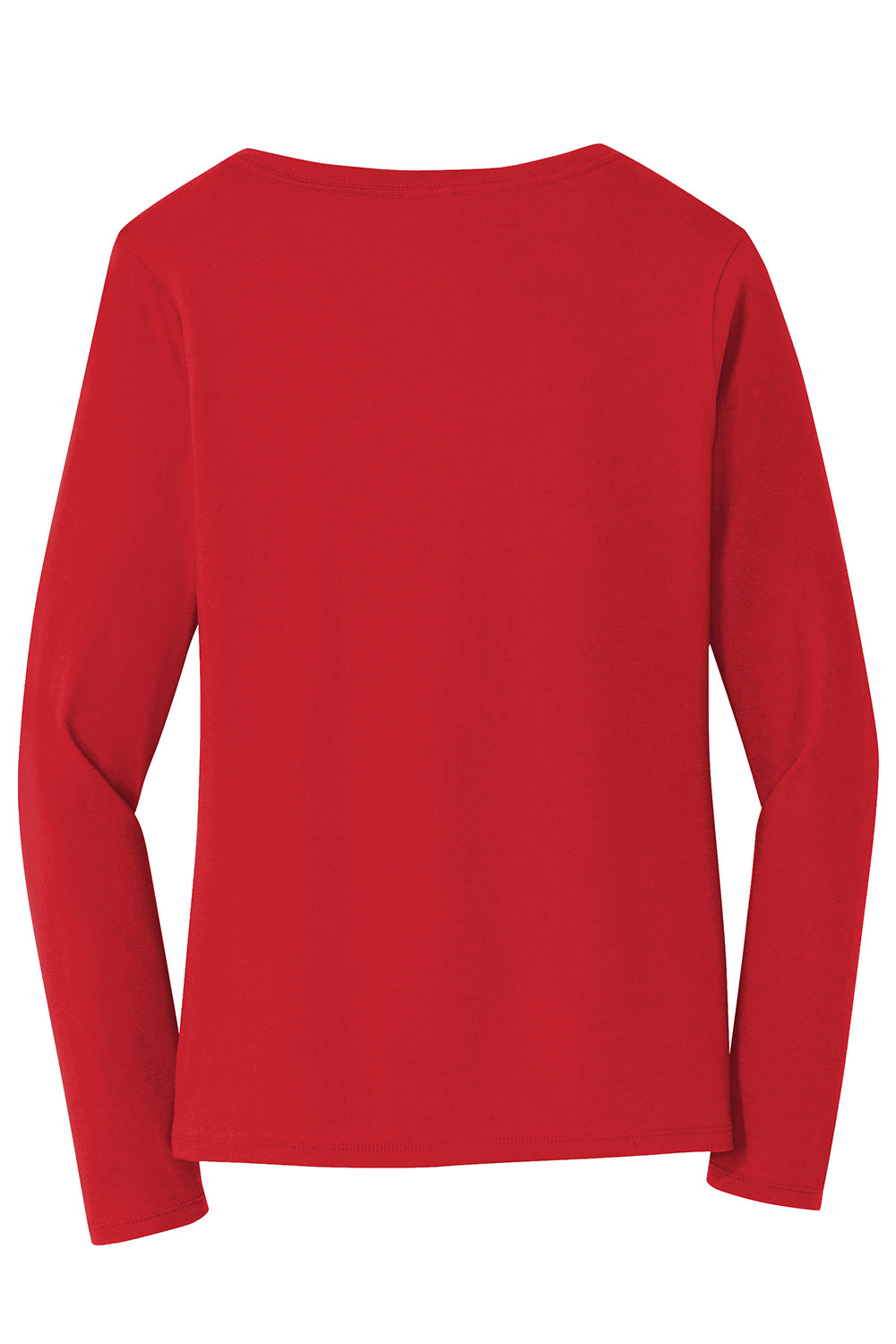 Port & Company LPC450VLS Womens Fan Favorite Long Sleeve V-Neck T-Shirt Bright Red Flat Back