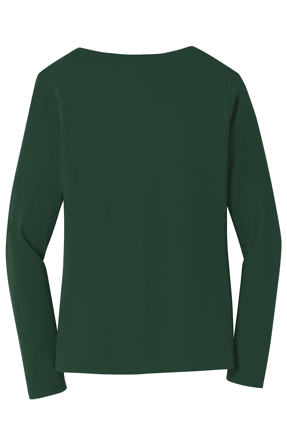 Port & Company LPC450VLS Womens Fan Favorite Long Sleeve V-Neck T-Shirt Forest Green Flat Back