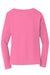 Port & Company LPC450VLS Womens Fan Favorite Long Sleeve V-Neck T-Shirt New Pink Flat Back