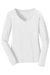 Port & Company LPC450VLS Womens Fan Favorite Long Sleeve V-Neck T-Shirt White Flat Front