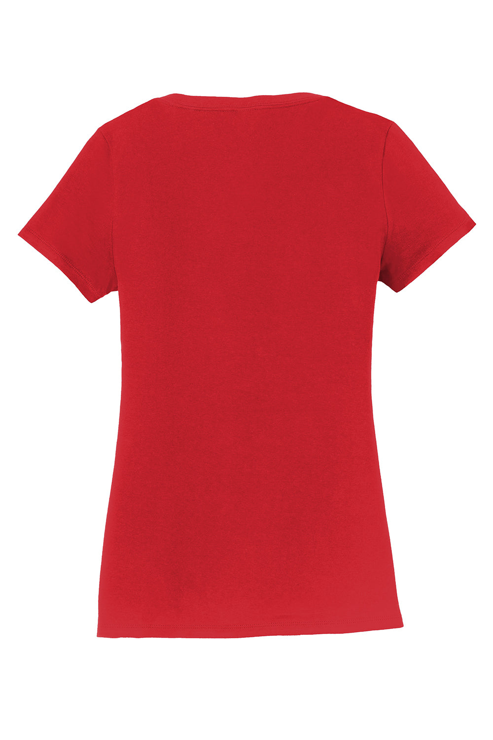 Port & Company LPC450V Womens Fan Favorite Short Sleeve V-Neck T-Shirt Bright Red Flat Back