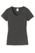 Port & Company LPC450V Womens Fan Favorite Short Sleeve V-Neck T-Shirt Charcoal Grey Flat Front