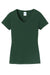 Port & Company LPC450V Womens Fan Favorite Short Sleeve V-Neck T-Shirt Forest Green Flat Front