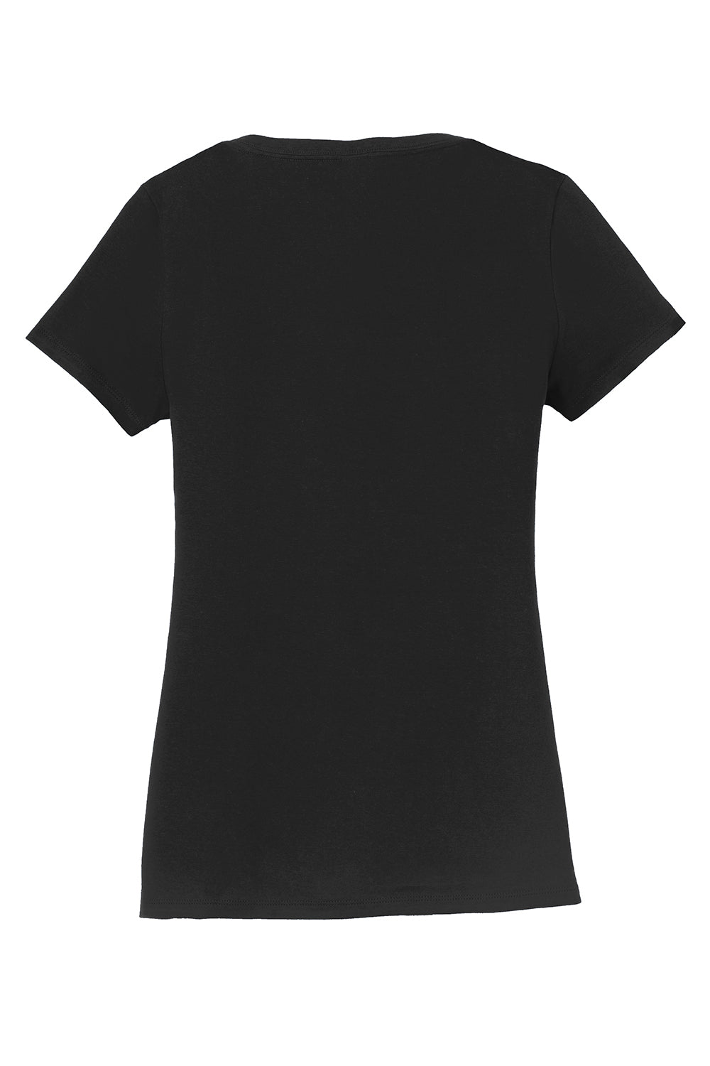 Port & Company LPC450V Womens Fan Favorite Short Sleeve V-Neck T-Shirt Jet Black Flat Back