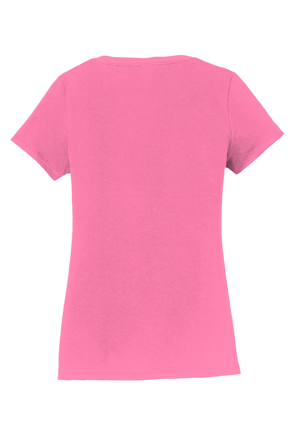 Port & Company LPC450V Womens Fan Favorite Short Sleeve V-Neck T-Shirt New Pink Flat Back