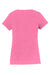 Port & Company LPC450V Womens Fan Favorite Short Sleeve V-Neck T-Shirt New Pink Flat Back