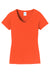 Port & Company LPC450V Womens Fan Favorite Short Sleeve V-Neck T-Shirt Orange Flat Front