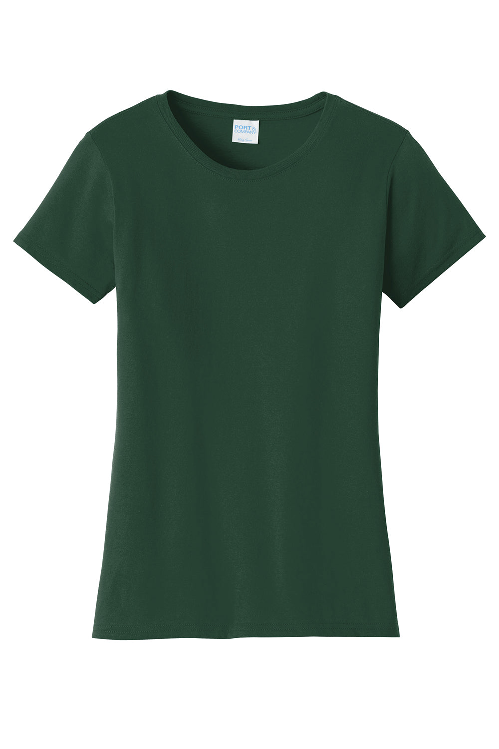 Port & Company LPC450 Womens Fan Favorite Short Sleeve Crewneck T-Shirt Forest Green Flat Front