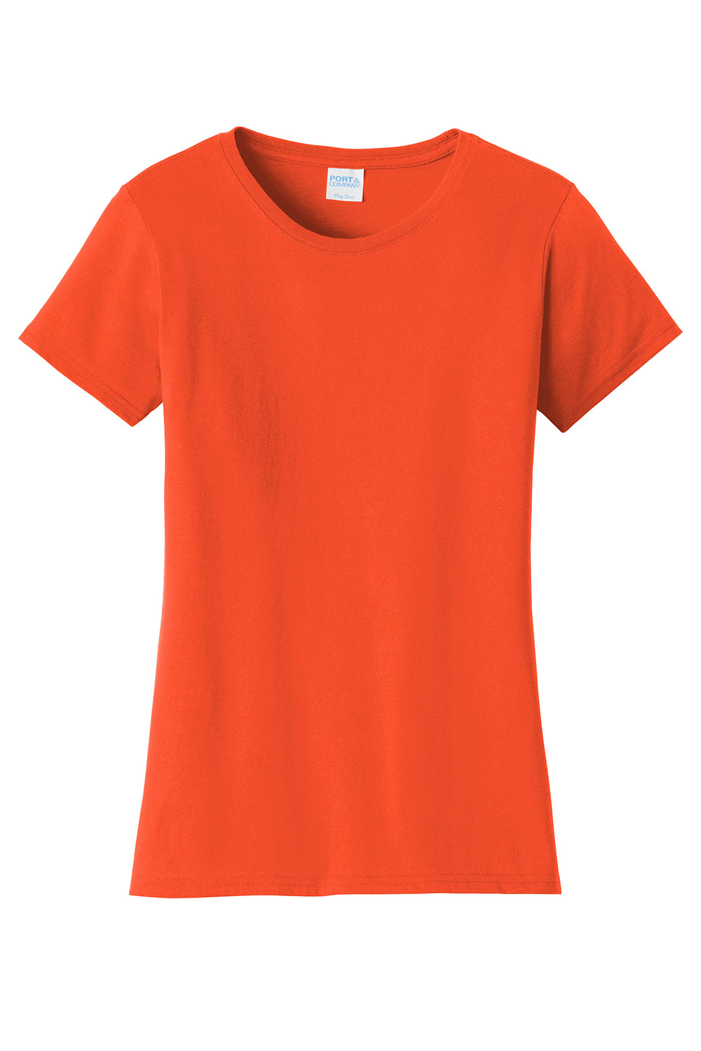 Port & Company LPC450 Womens Fan Favorite Short Sleeve Crewneck T-Shirt Orange Flat Front