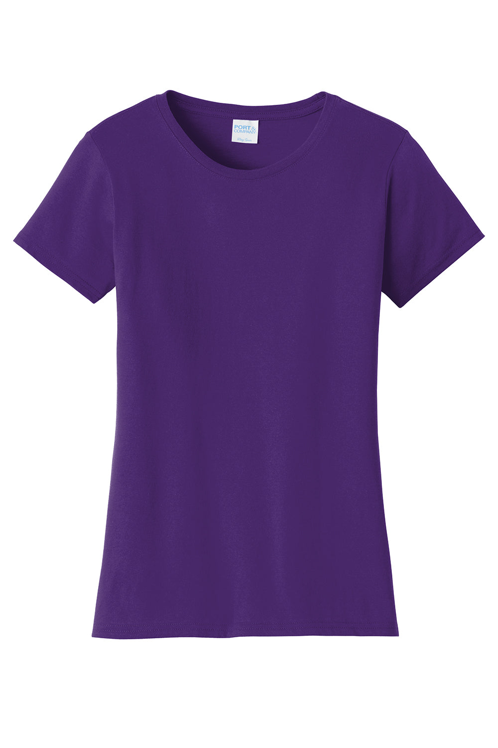 Port & Company LPC450 Womens Fan Favorite Short Sleeve Crewneck T-Shirt Team Purple Flat Front