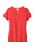 Port & Company LPC455V Womens Fan Favorite Short Sleeve V-Neck T-Shirt Heather Bright Red Flat Front