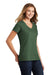 Port & Company LPC455V Womens Fan Favorite Short Sleeve V-Neck T-Shirt Heather Forest Green Model 3q