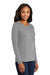 Port & Company LPC54LS Womens Core Long Sleeve Crewneck T-Shirt Heather Grey Model 3q