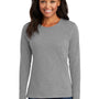 Port & Company Womens Core Long Sleeve Crewneck T-Shirt - Heather Grey