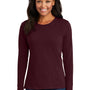 Port & Company Womens Core Long Sleeve Crewneck T-Shirt - Athletic Maroon