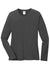 Port & Company LPC54LS Womens Core Long Sleeve Crewneck T-Shirt Charcoal Grey Flat Front