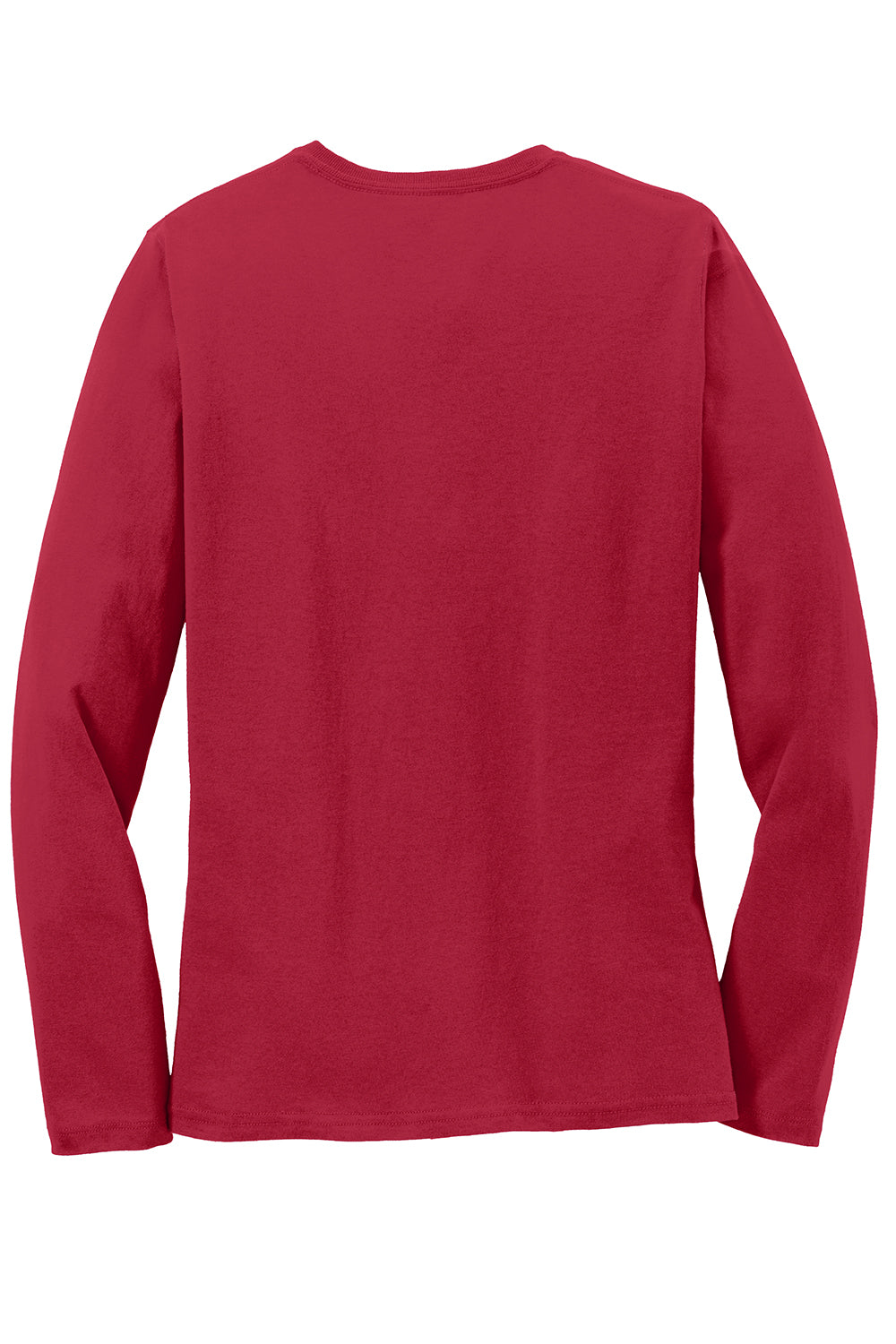 Port & Company LPC54LS Womens Core Long Sleeve Crewneck T-Shirt Red Flat Back