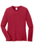 Port & Company LPC54LS Womens Core Long Sleeve Crewneck T-Shirt Red Flat Front