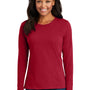 Port & Company Womens Core Long Sleeve Crewneck T-Shirt - Red