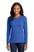 Port & Company LPC54LS Womens Core Long Sleeve Crewneck T-Shirt Royal Blue Model Front