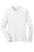 Port & Company LPC54LS Womens Core Long Sleeve Crewneck T-Shirt White Flat Front