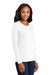 Port & Company LPC54LS Womens Core Long Sleeve Crewneck T-Shirt White Model 3q