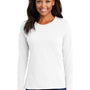 Port & Company Womens Core Long Sleeve Crewneck T-Shirt - White