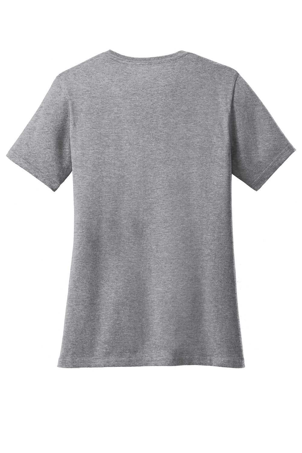 Port & Company LPC54V Womens Core Short Sleeve V-Neck T-Shirt Heather Grey Flat Back