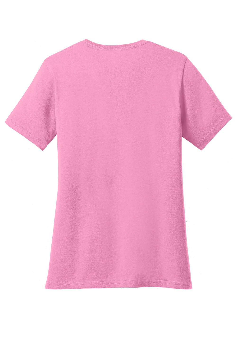 Port & Company LPC54V Womens Core Short Sleeve V-Neck T-Shirt Candy Pink Flat Back